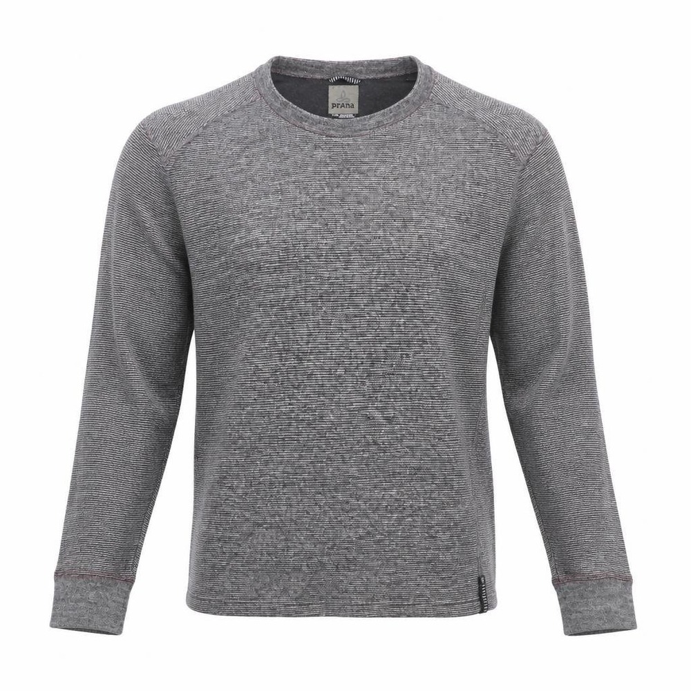 prAna Sweater Mens XL Gray Wool Blend Crew Layering Warm Outdoor Gorpcore Hiking